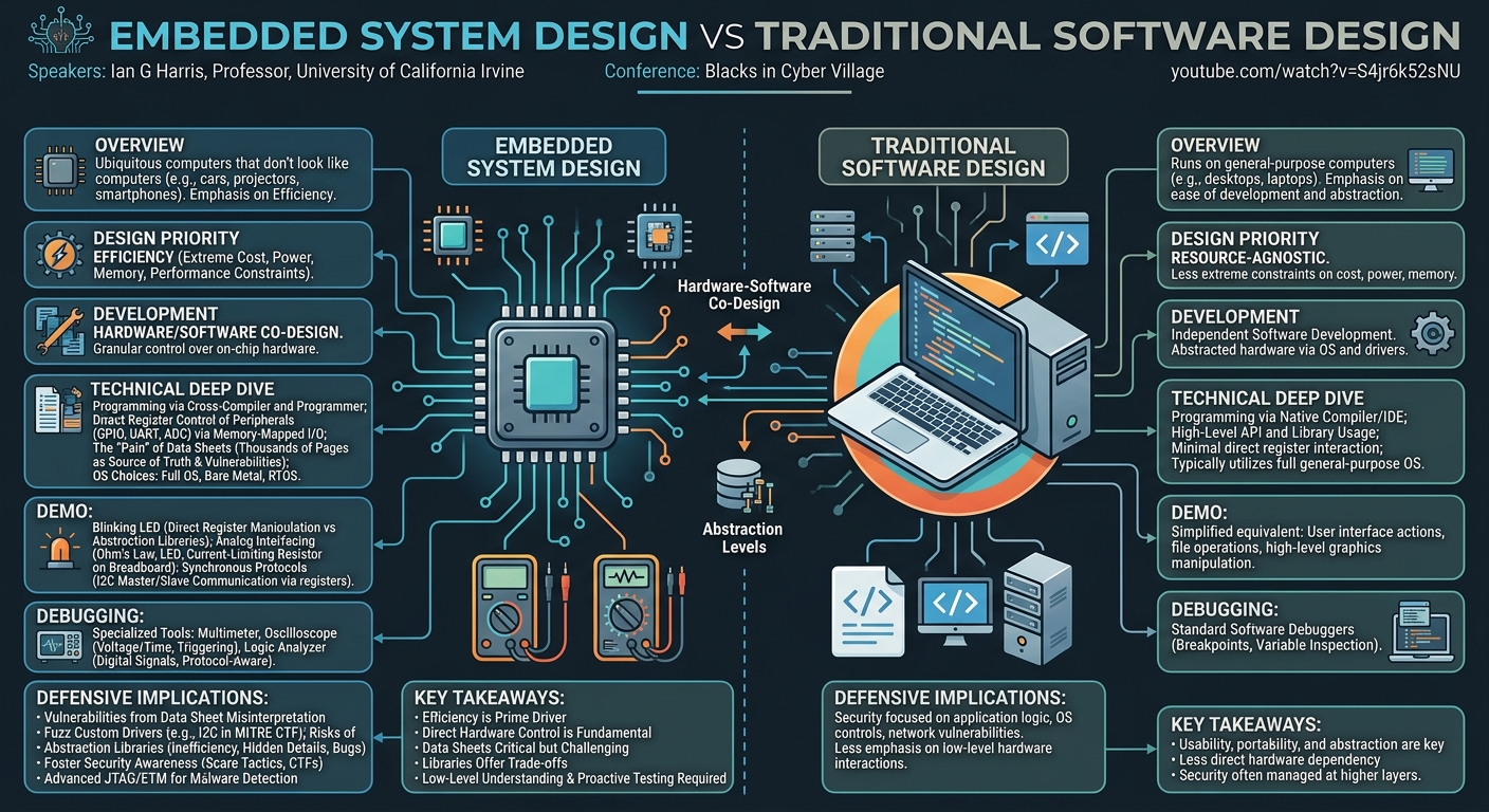 Visual summary for Embedded System Design vs Traditional Software Design by Ian G Harris