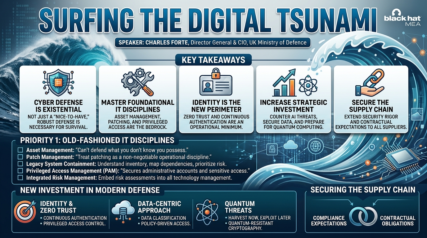 Visual summary for Surfing the Digital Tsunami by Charles Forte