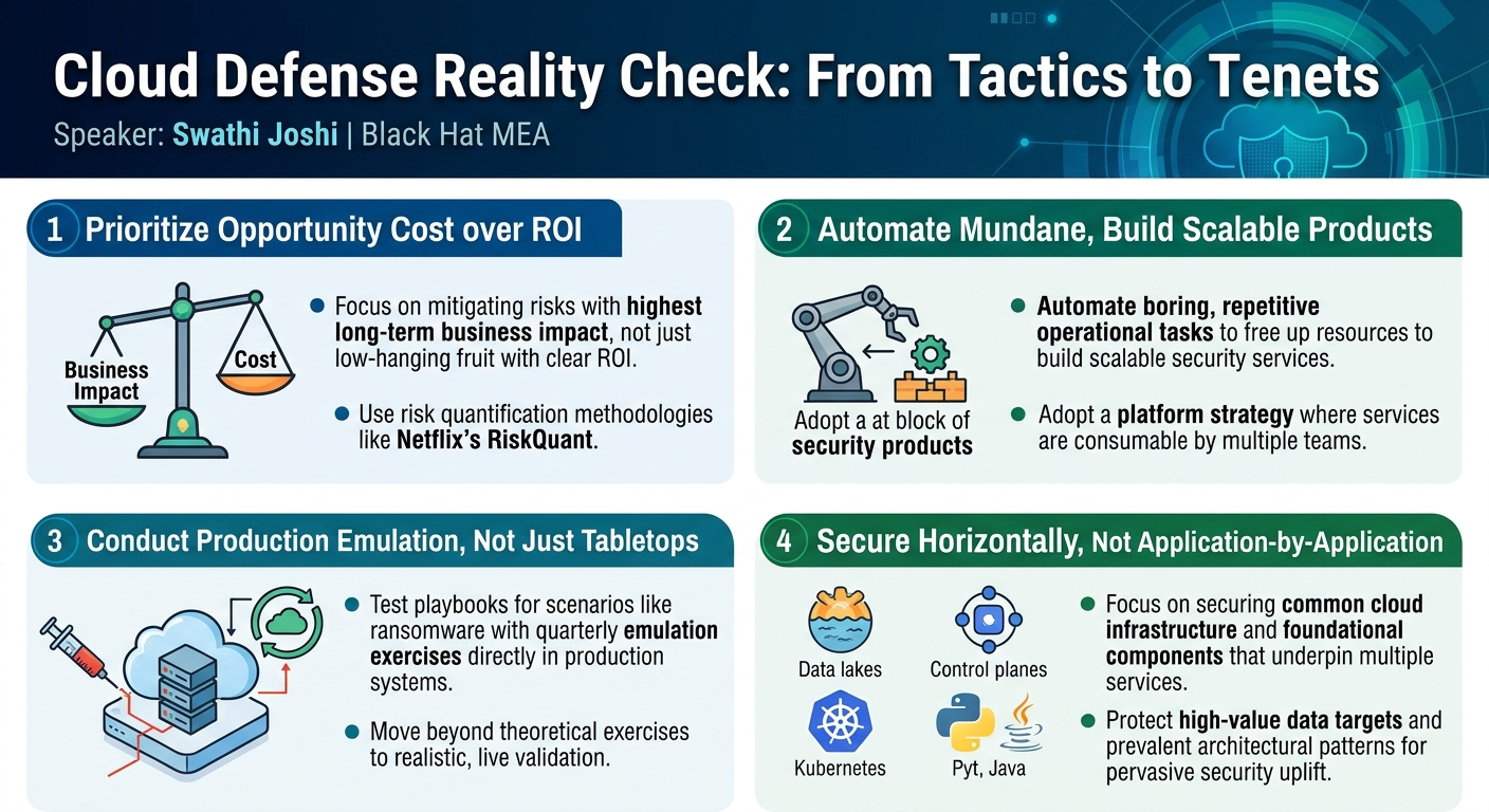 Visual summary for Cloud Defense Reality Check: From Tactics to Tenets by Swathi Joshi