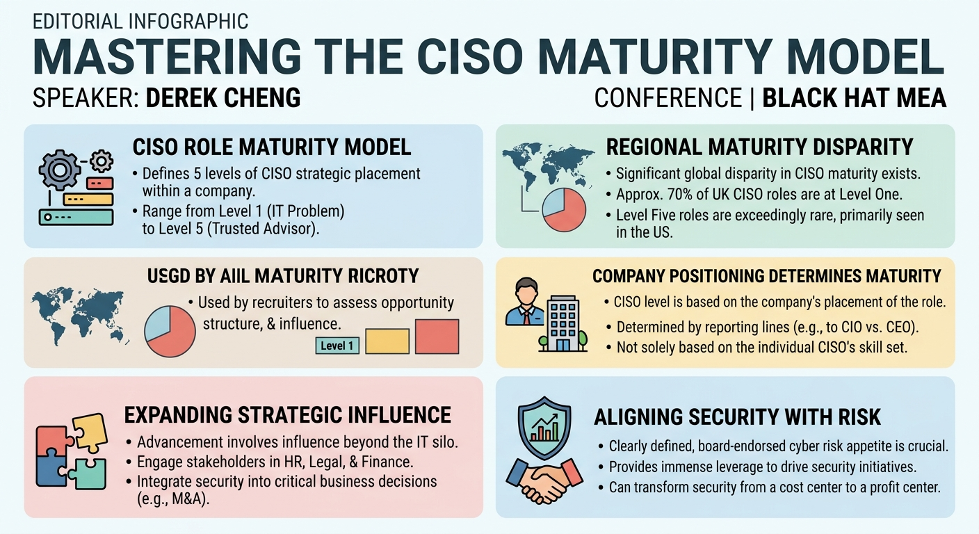 Visual summary for Mastering the CISO Maturity Model by Derek Cheng