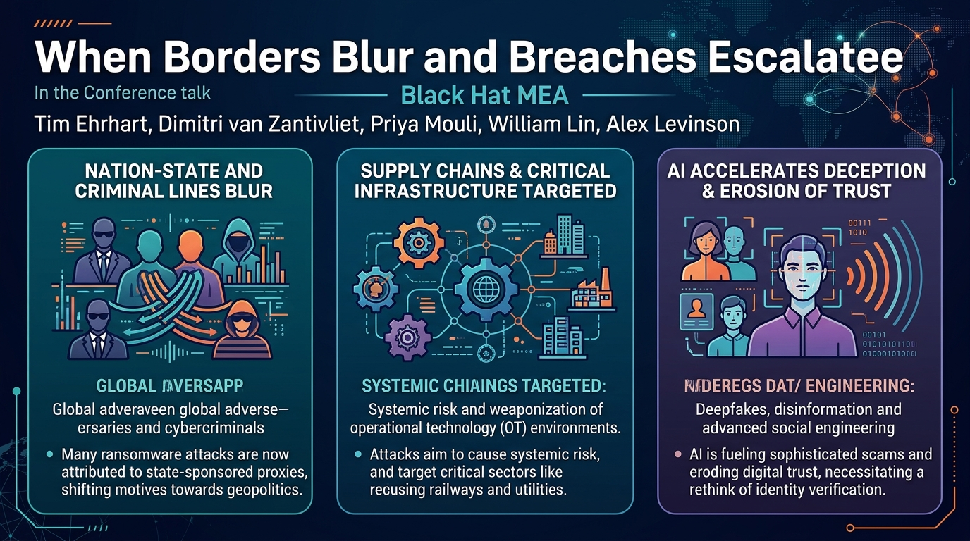 Visual summary for When Borders Blur and Breaches Escalate by Tim Ehrhart, Dimitri van Zantvliet, Priya Mouli, William Lin, Alex Levinson