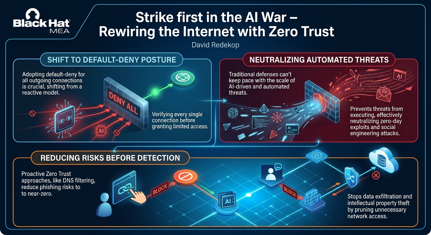 Visual summary for Strike first in the AI War - Rewiring the Internet with Zero Trust by David Redekop