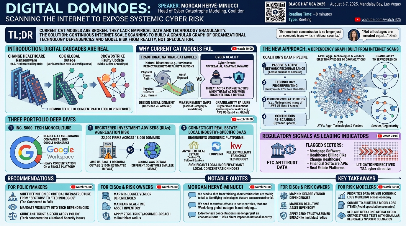 Visual summary for Digital Dominoes: Scanning the Internet to Expose Systemic Cyber Risk