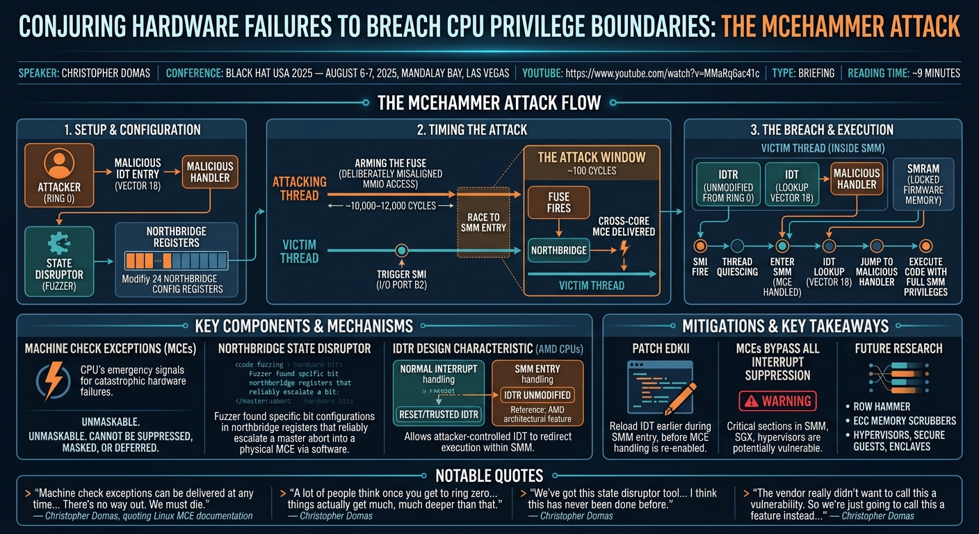 Visual summary for Conjuring Hardware Failures to Breach CPU Privilege Boundaries