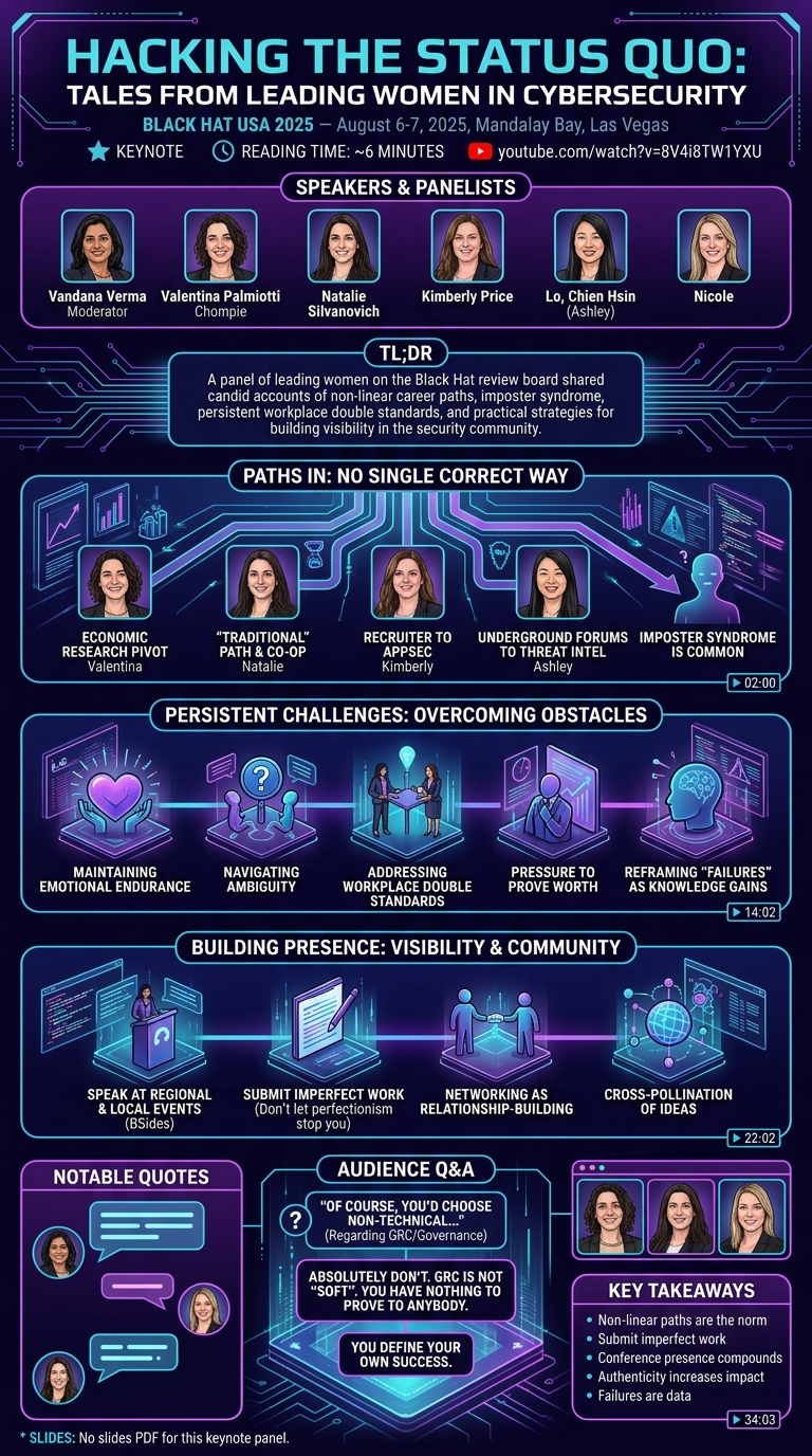 Visual summary for Hacking the Status Quo: Tales From Leading Women in Cybersecurity