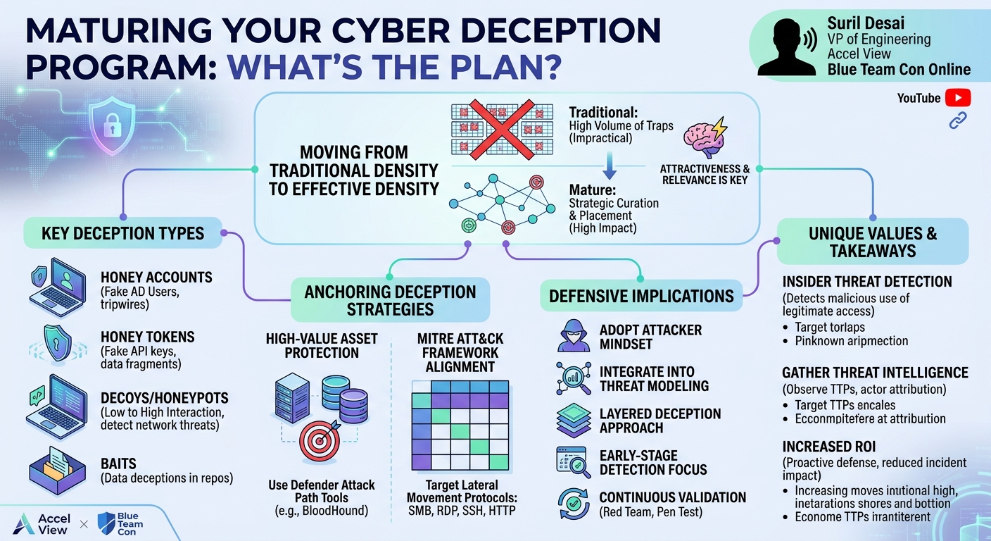 Visual summary for Maturing your cyber deception program: What’s the plan? by Suril Desai