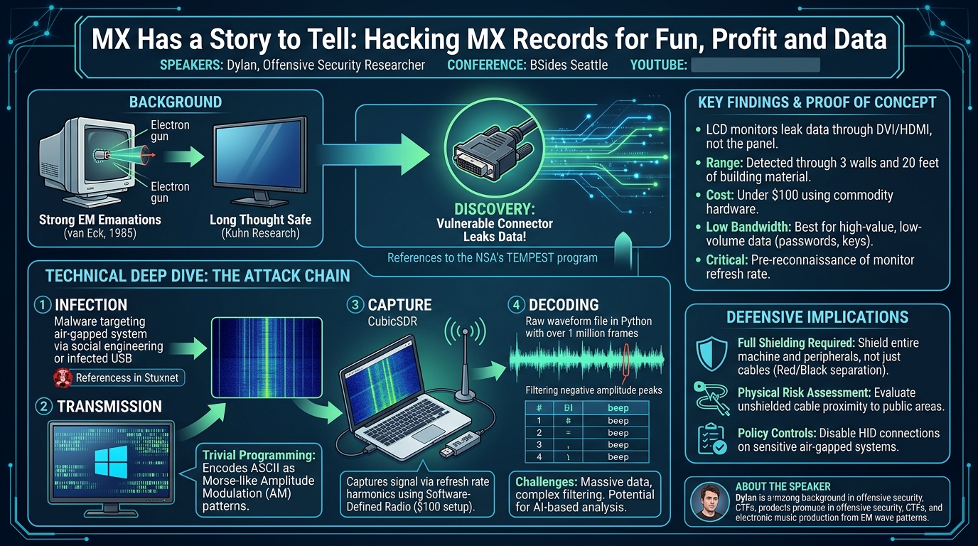 Visual summary for MX Has a Story to Tell: Hacking MX Records for Fun, Profit and Data by Dylan