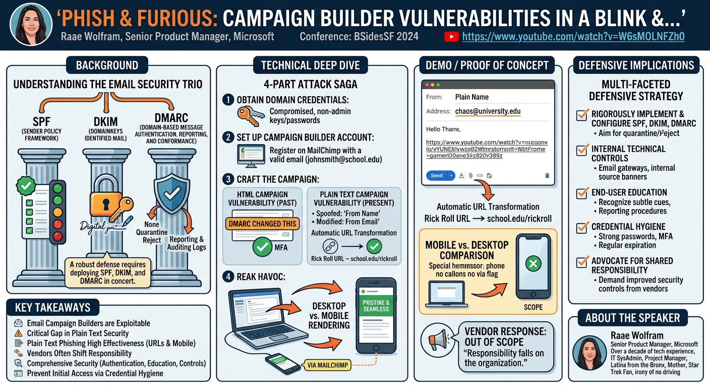 Visual summary for Phish & Furious: Campaign Builder Vulnerabilities in a Blink &... by Raae Wolfram