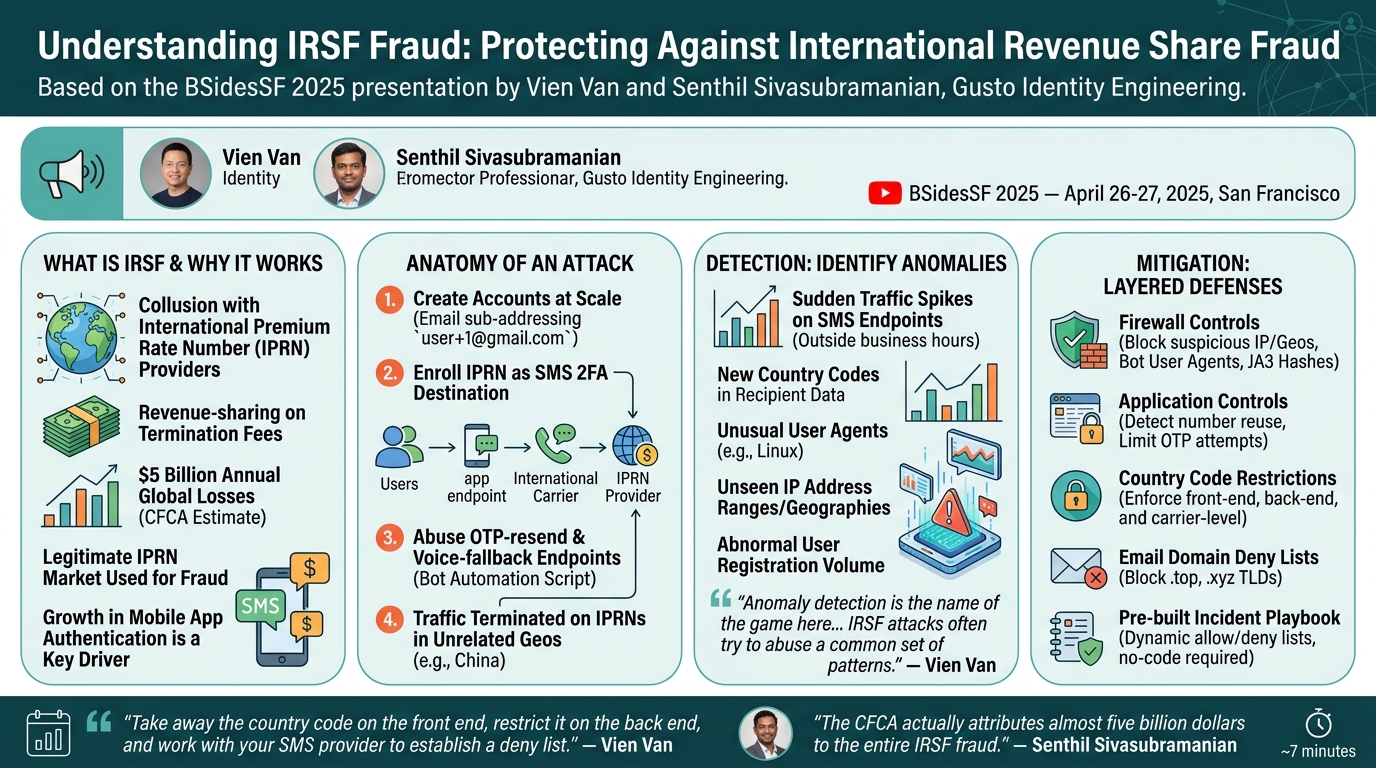 Visual summary for Understanding IRSF Fraud: Protecting Against International Revenue Share Fraud by Vien Van, Senthil Sivasubramanian