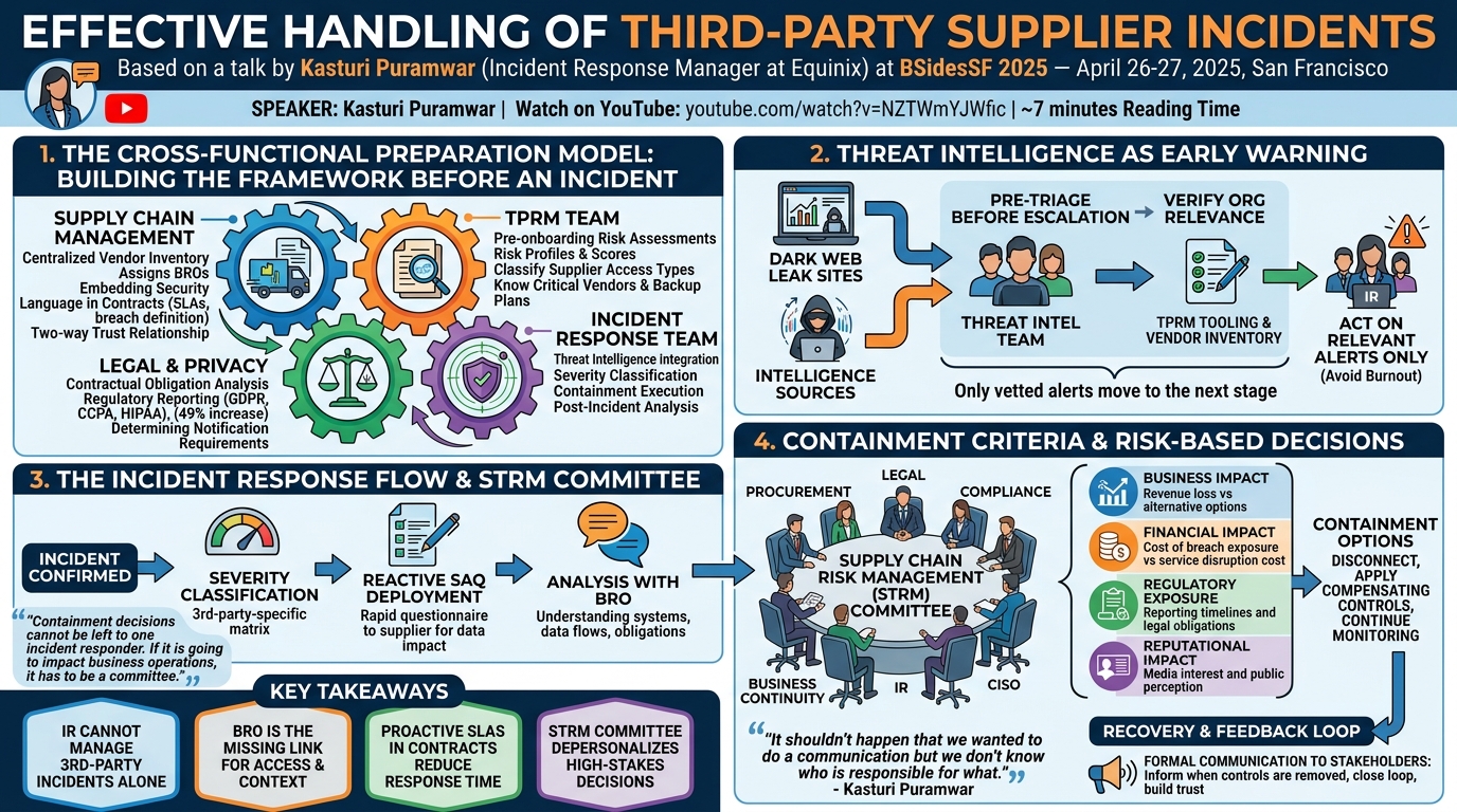 Visual summary for Effective Handling of Third-Party Supplier Incidents by Kasturi Puramwar