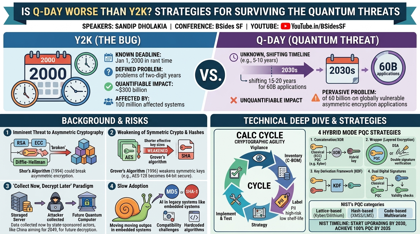 Visual summary for Is Q-Day Worse than Y2K? Strategies for Surviving the Quantum Threats by Sandip Dholakia