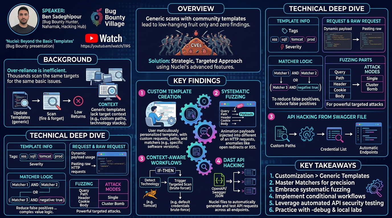 Visual summary for Nuclei: Beyond the Basic Templates by Ben Sadeghipour