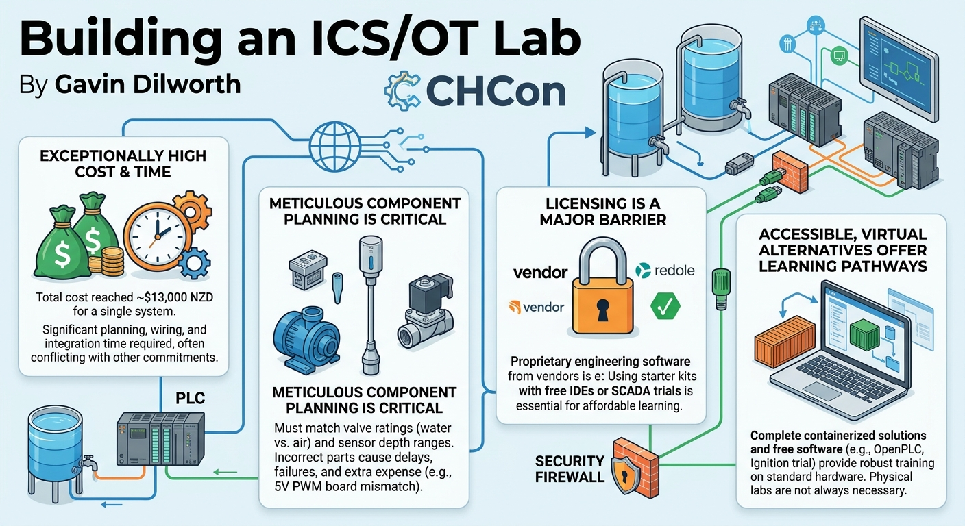 Visual summary for Building an ICS/OT Lab by Gavin Dilworth