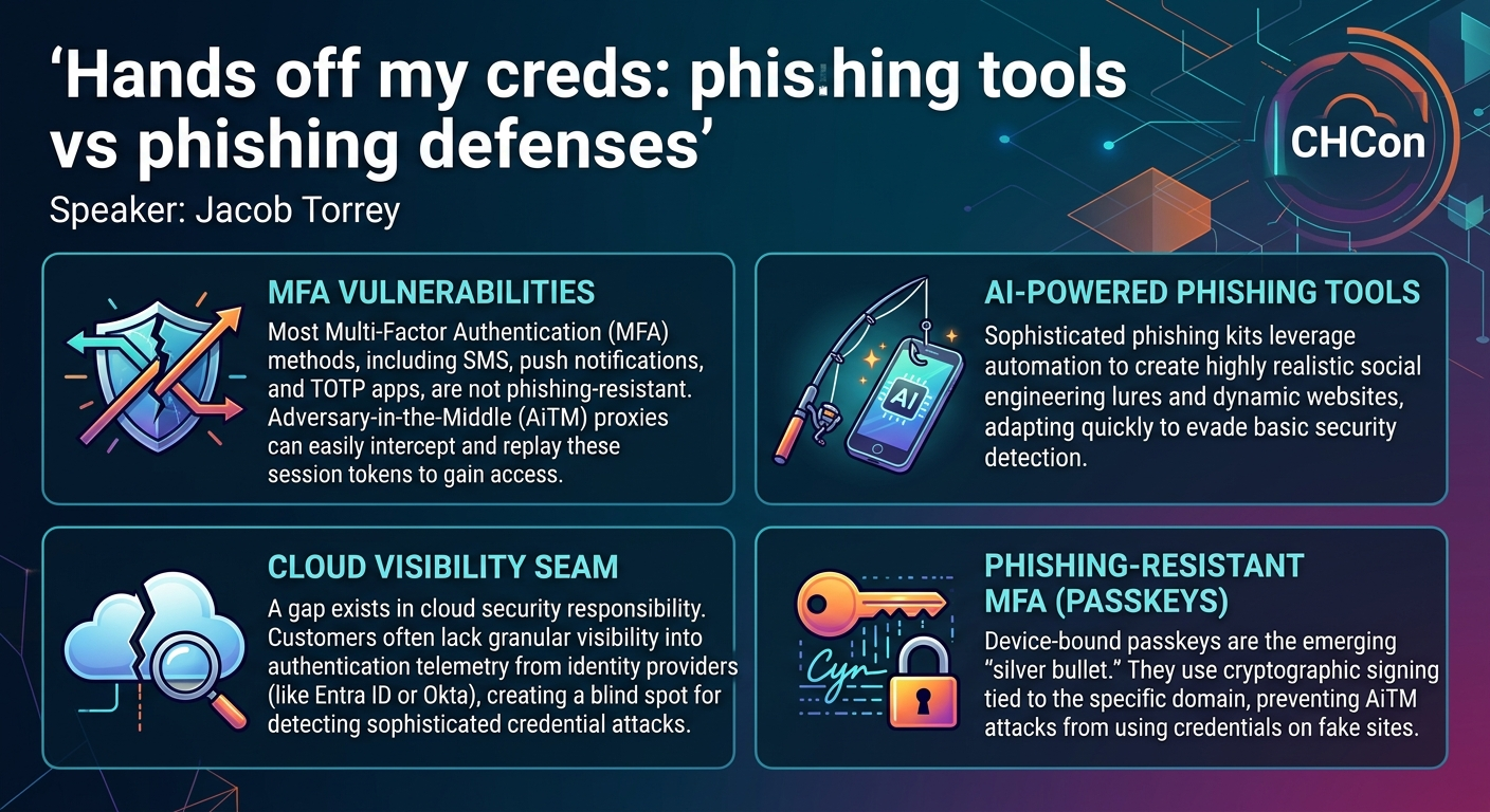 Visual summary for Hands off my creds: phishing tools vs phishing defenses by Jacob Torrey