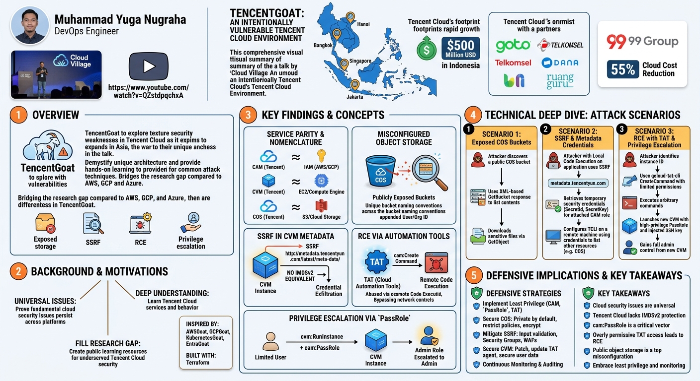Visual summary for TencentGoat: An Intentionally Vulnerable Tencent Cloud Environment by Muhammad Yuga Nugraha