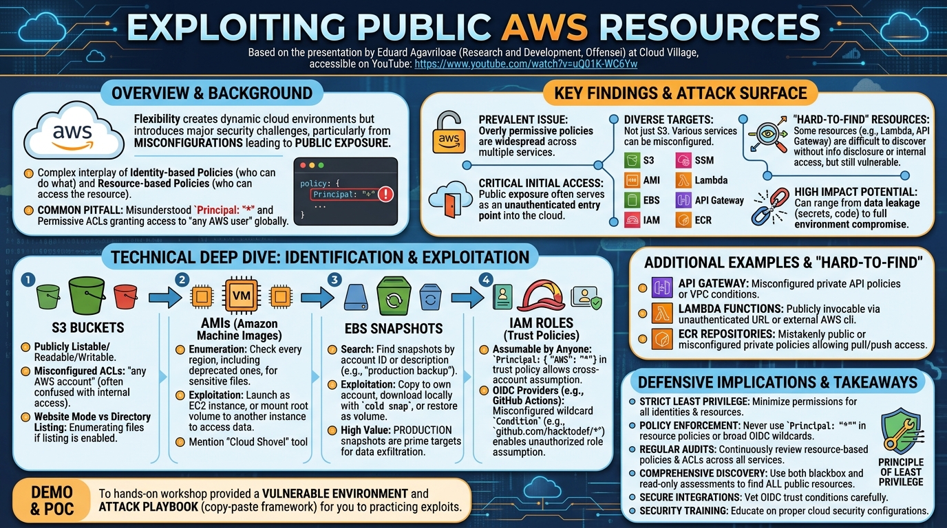Visual summary for Exploiting Public AWS Resources by Eduard Agavriloae
