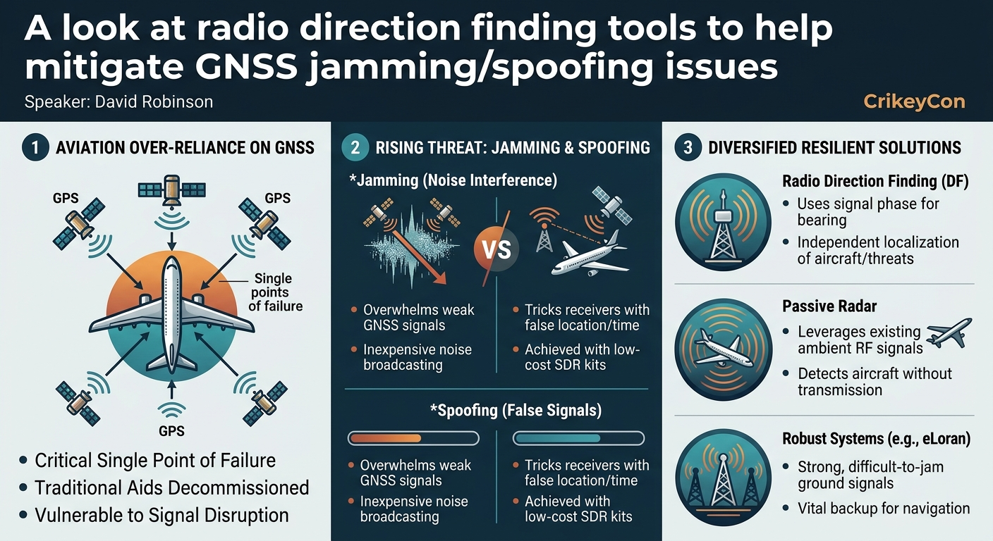 Visual summary for A look at radio direction finding tools to help mitigate GNSS jamming/spoofing issues by David Robinson