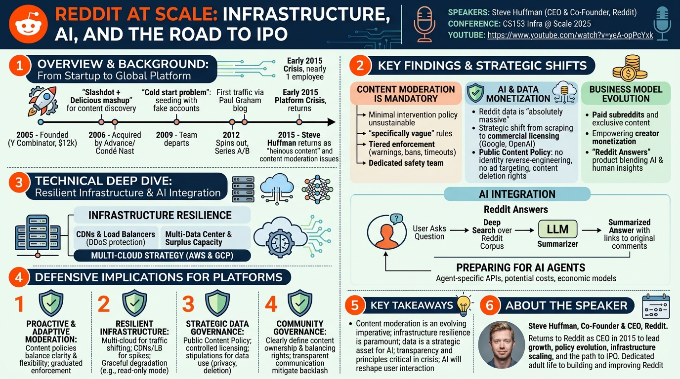 Visual summary for Reddit at Scale: Infrastructure, AI, and the Road to IPO by Steve Huffman
