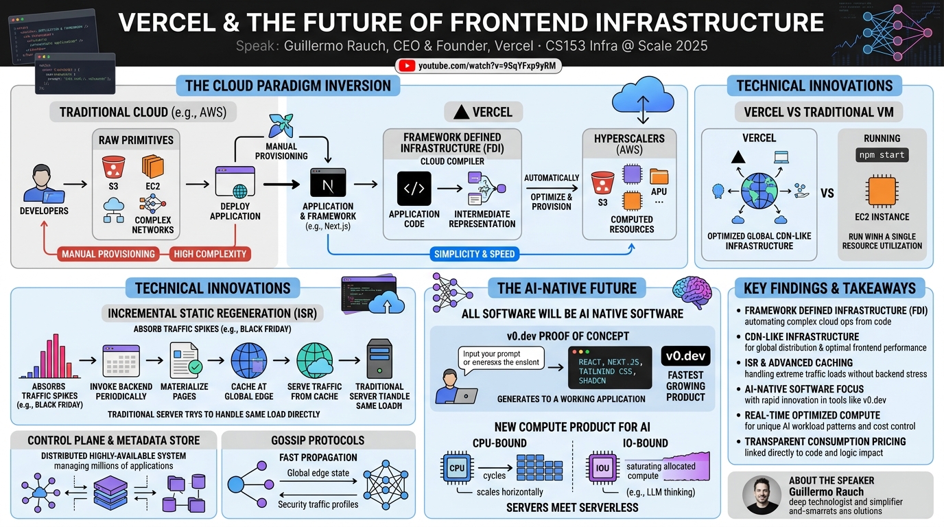 Visual summary for Vercel and the Future of Frontend Infrastructure by Guillermo Rauch