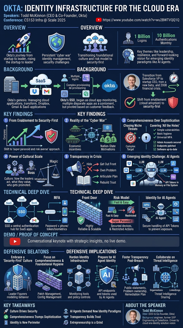Visual summary for Okta: Identity Infrastructure for the Cloud Era by Todd McKinnon