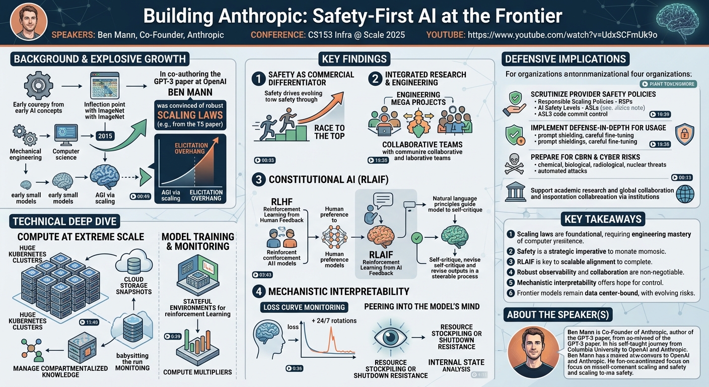 Visual summary for Building Anthropic: Safety-First AI at the Frontier by Ben Mann