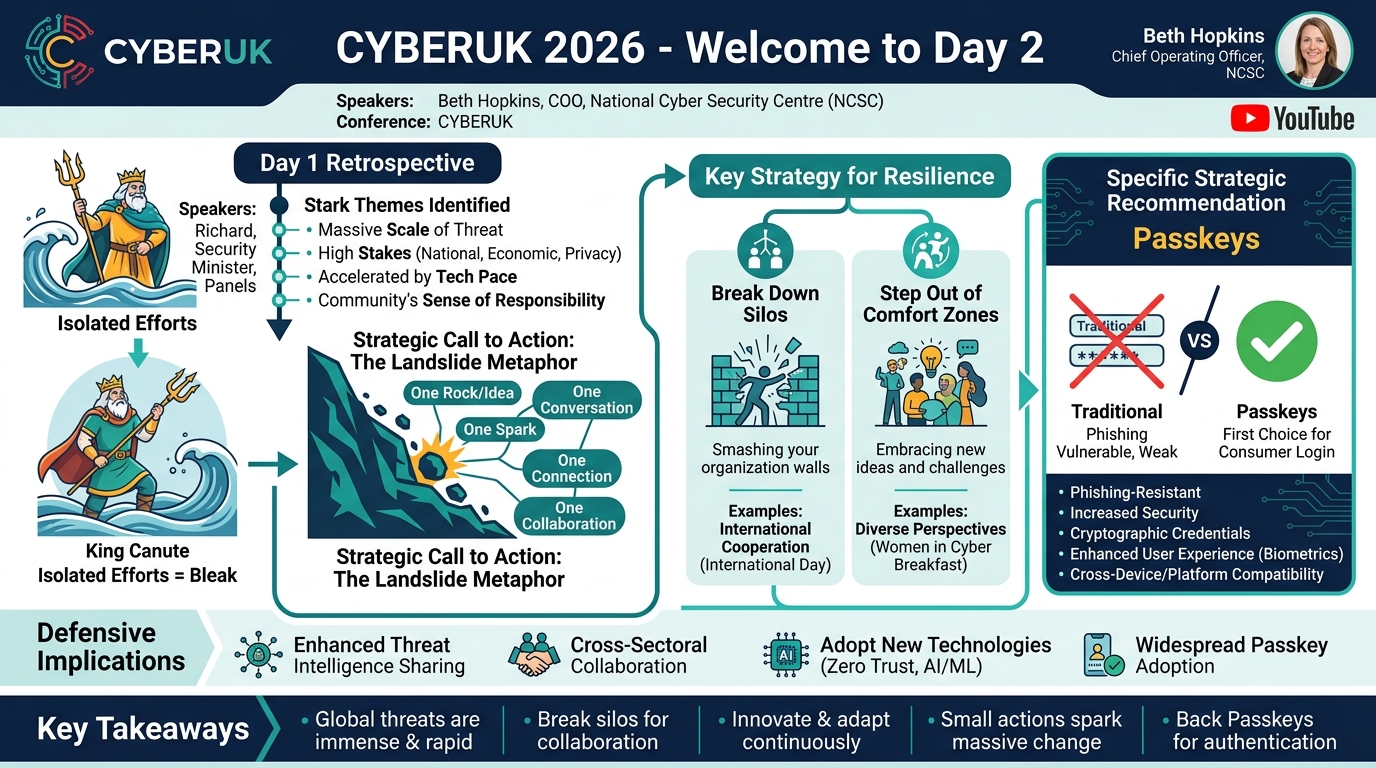 Visual summary for CYBERUK 2026 - Welcome to Day 2 by Beth Hopkins