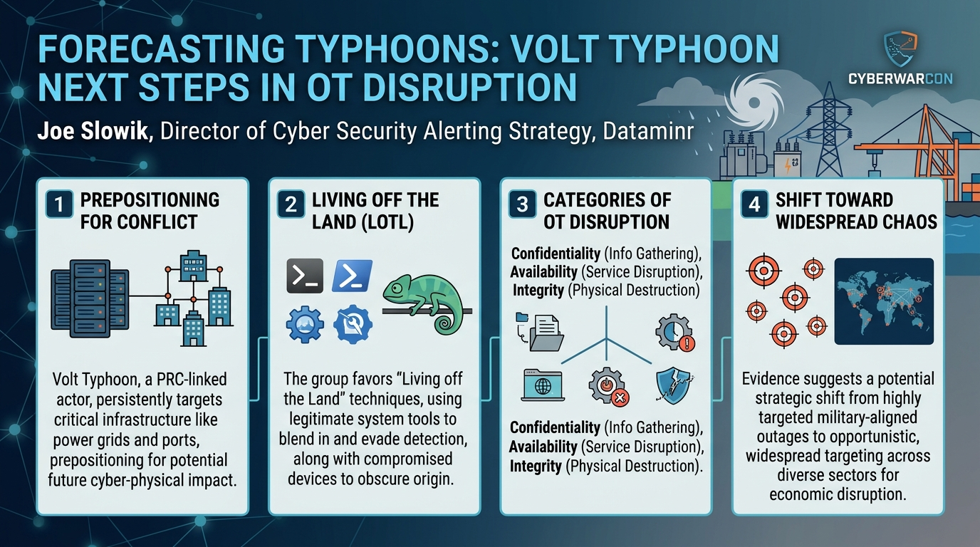 Visual summary for Forecasting Typhoons: Volt Typhoon Next Steps in OT Disruption by Joe Slowik