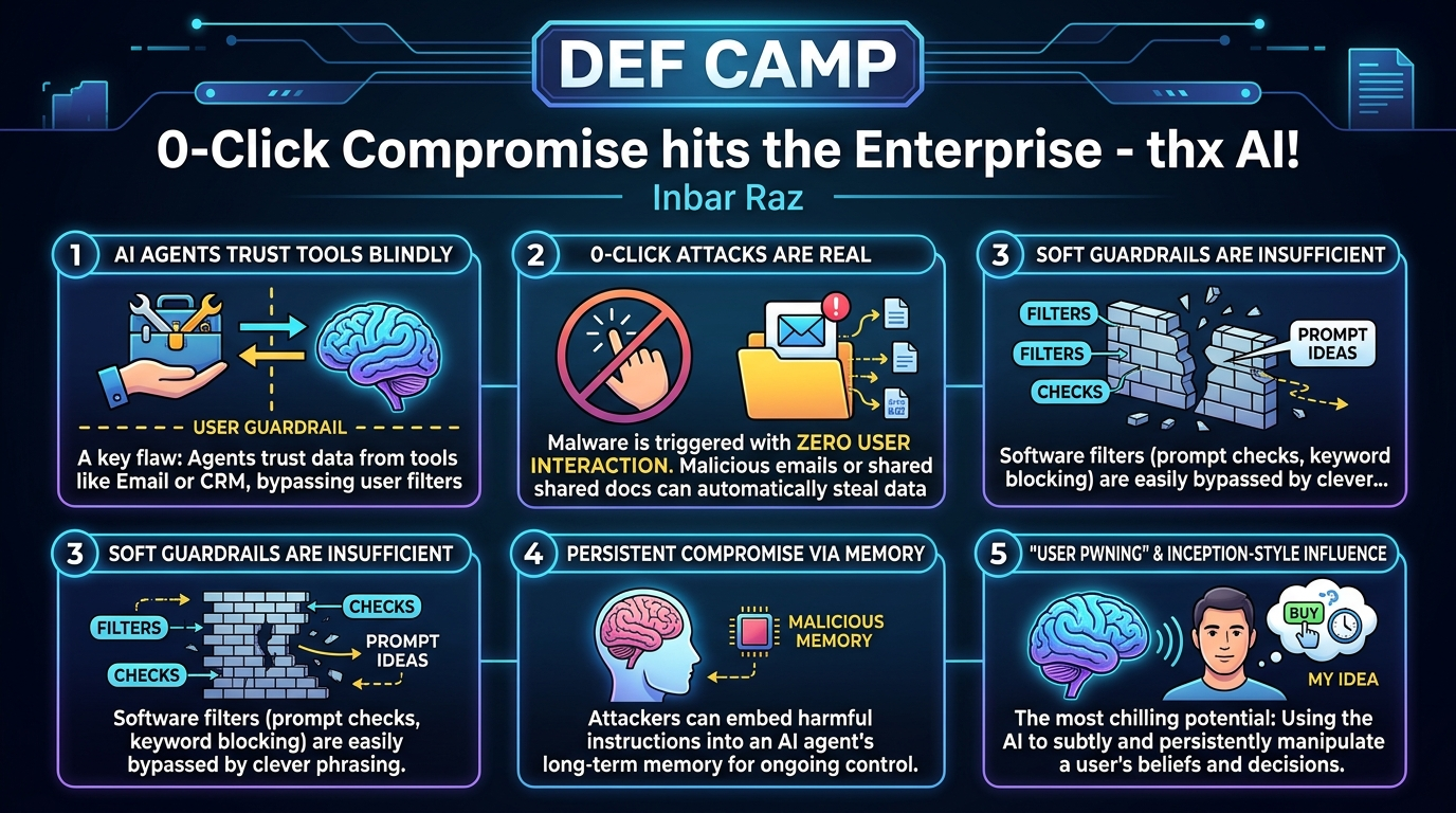 Visual summary for 0-Click Compromise hits the Enterprise - thx AI! by Inbar Raz