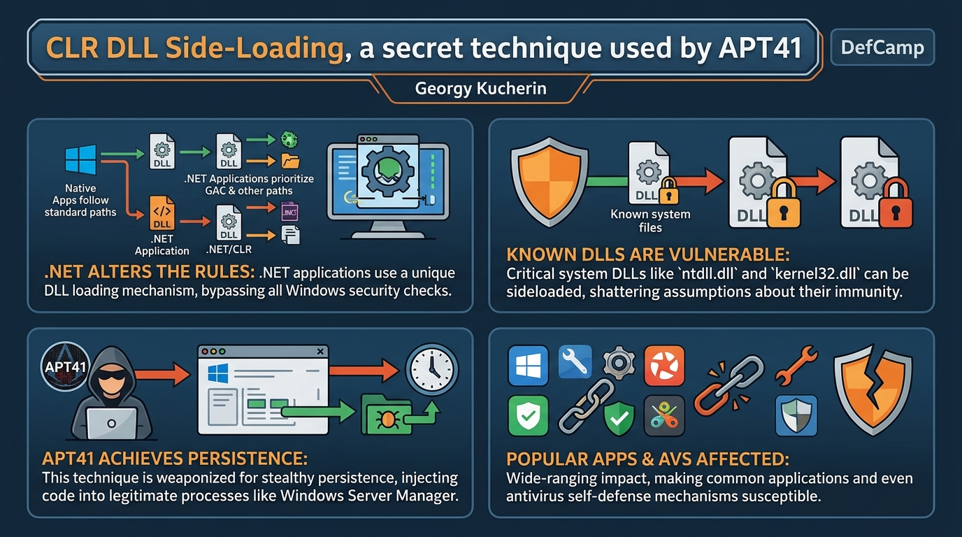 Visual summary for CLR DLL Side-Loading, a secret technique used by APT41 by Georgy Kucherin
