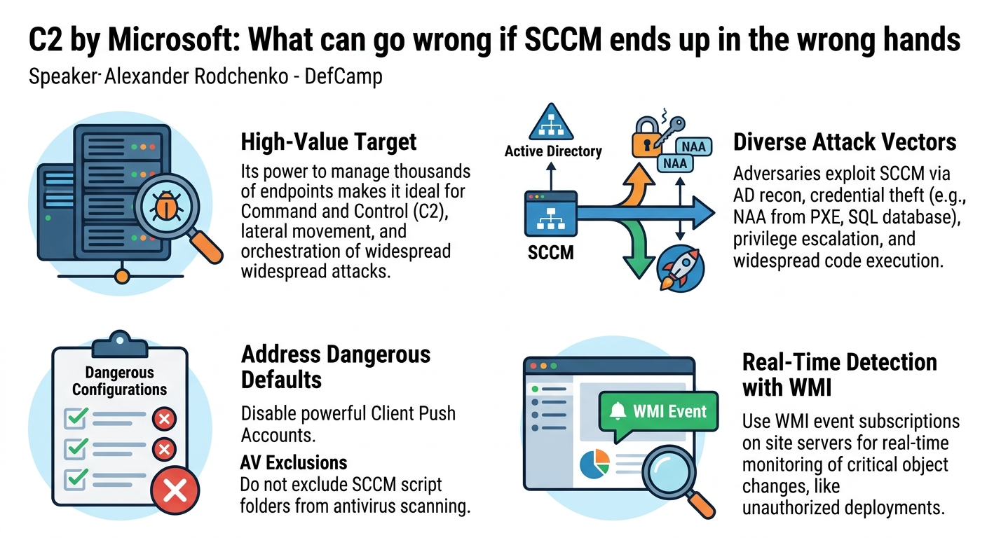 Visual summary for C2 by Microsoft: What can go wrong if SCCM ends up in the wrong hands by Alexander Rodchenko