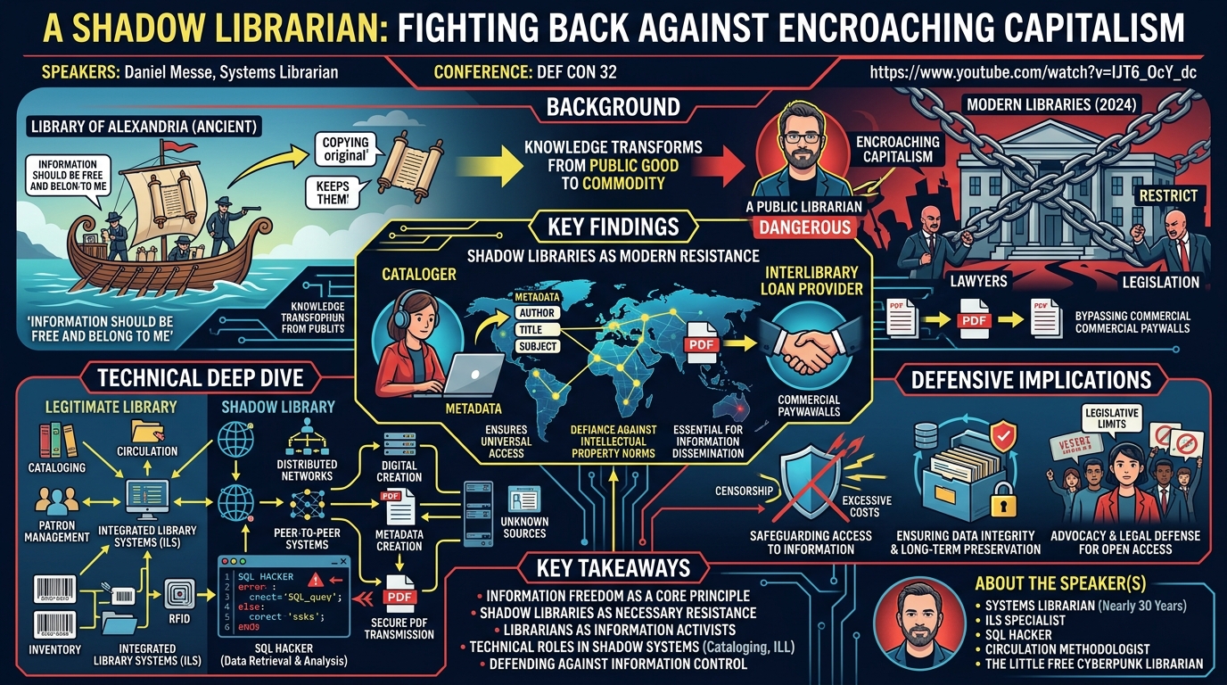 Visual summary for A Shadow Librarian: Fighting back against encroaching capitalism by Daniel Messe