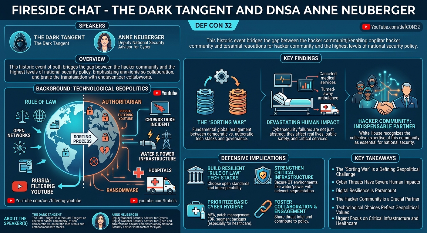 Visual summary for Fireside Chat - The Dark Tangent and DNSA Anne Neuberger by The Dark Tangent, Anne Neuberger