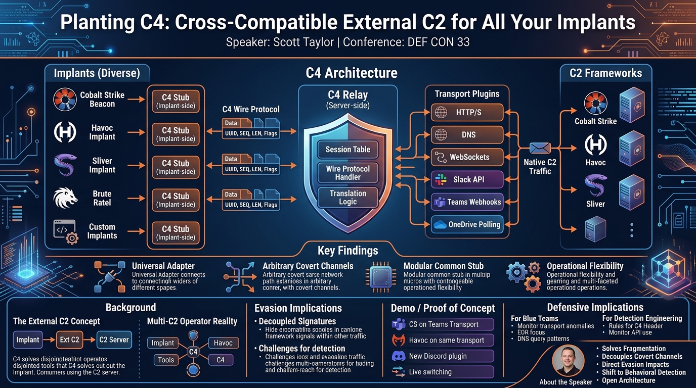 Visual summary for Planting C4: Cross-Compatible External C2 for All Your Implants by Scott Taylor