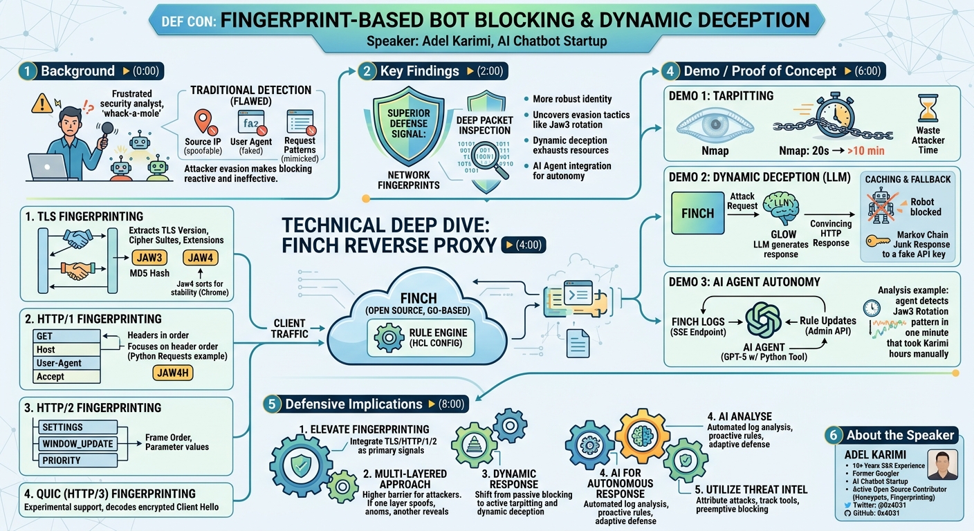 Visual summary for Fingerprint-Based Bot Blocking & Dynamic Deception by Adel Karimi