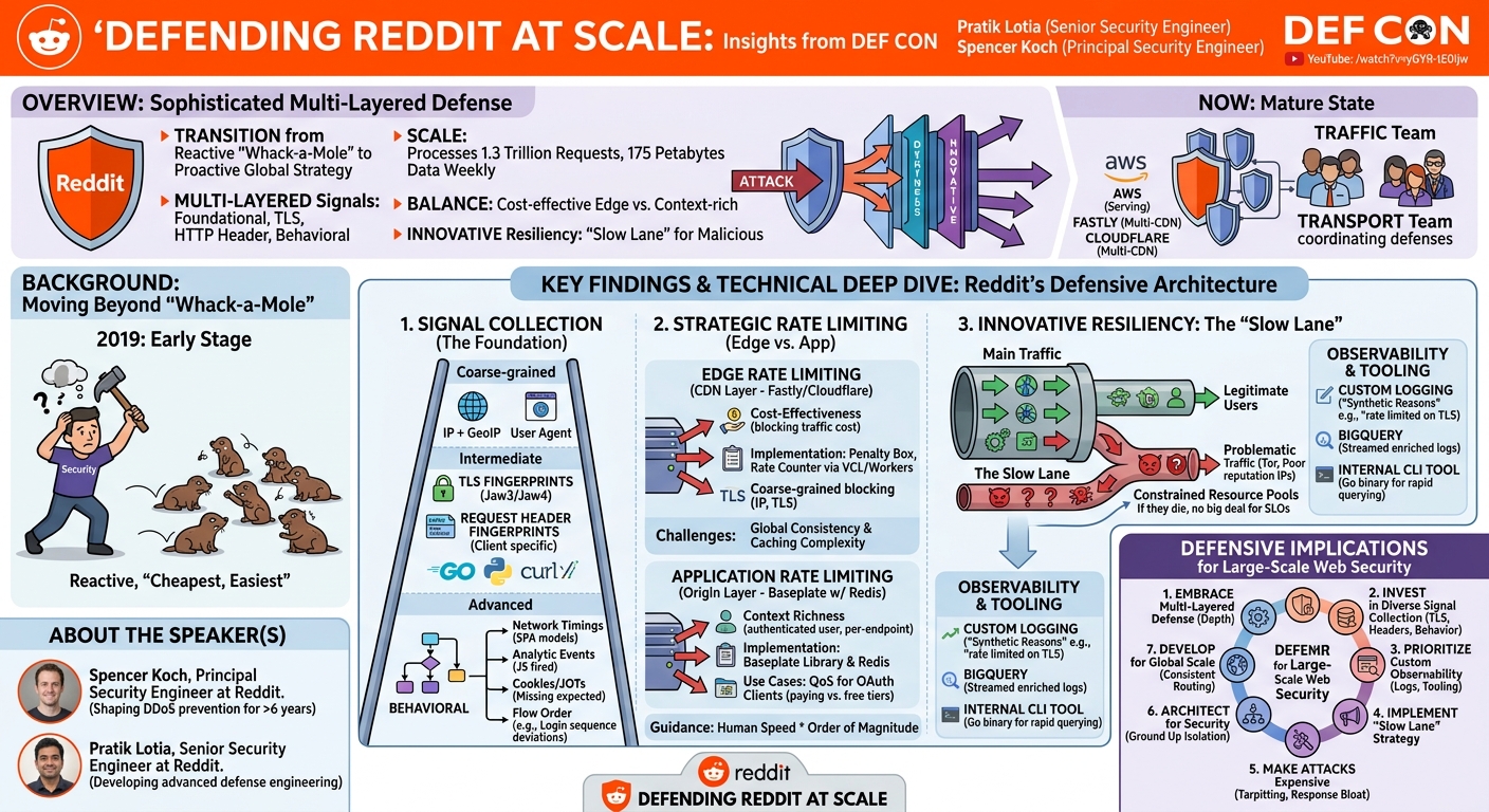 Visual summary for Defending Reddit at Scale by Pratik Lotia, Spencer Koch