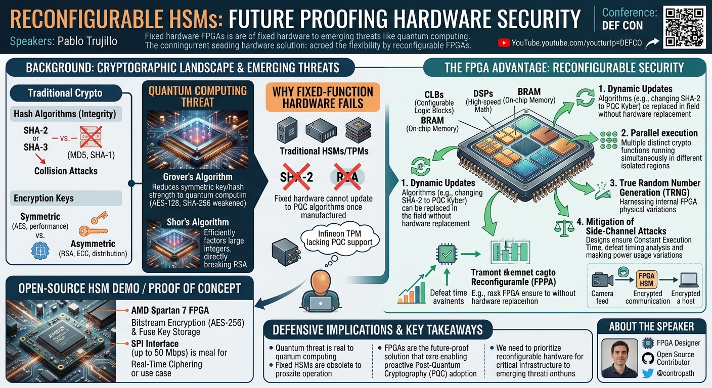 Visual summary for Reconfigurable HSMs: Future Proofing Hardware Security by Pablo Trujillo