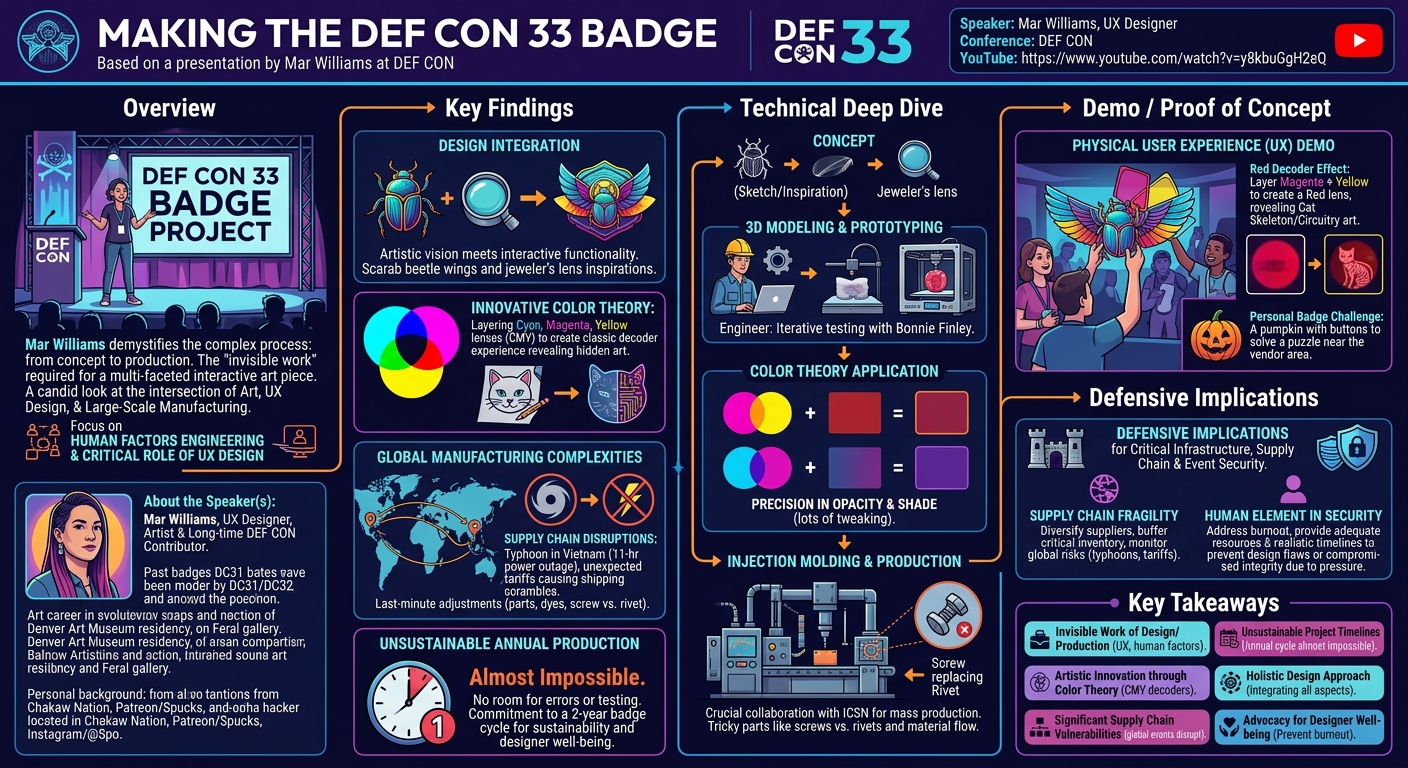 Visual summary for Making the DEF CON 33 Badge by Mar