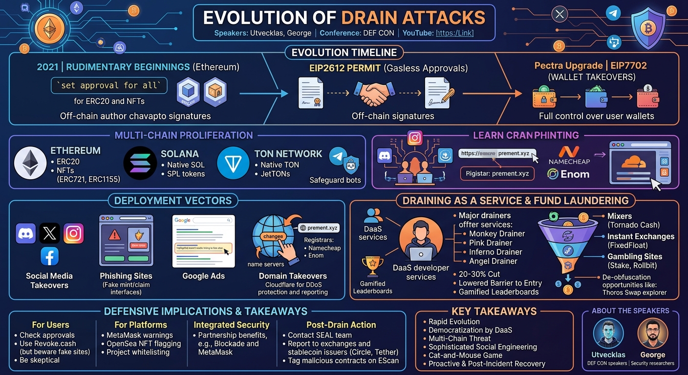 Visual summary for Evolution of Drain Attacks by Utvecklas, George