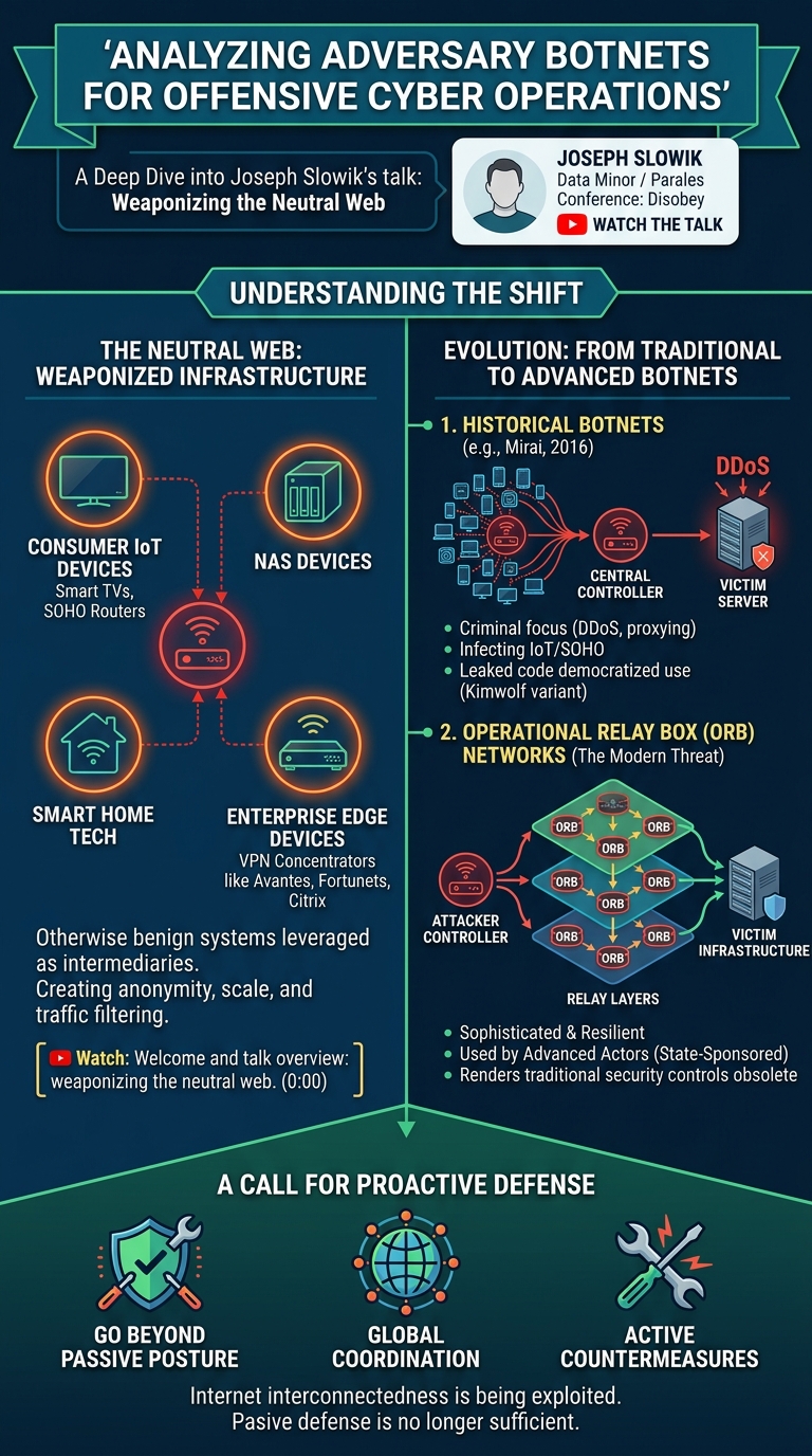 Visual summary for Analyzing Adversary Botnets for Offensive Cyber Operations - Joseph Slowik by Joseph Slowik