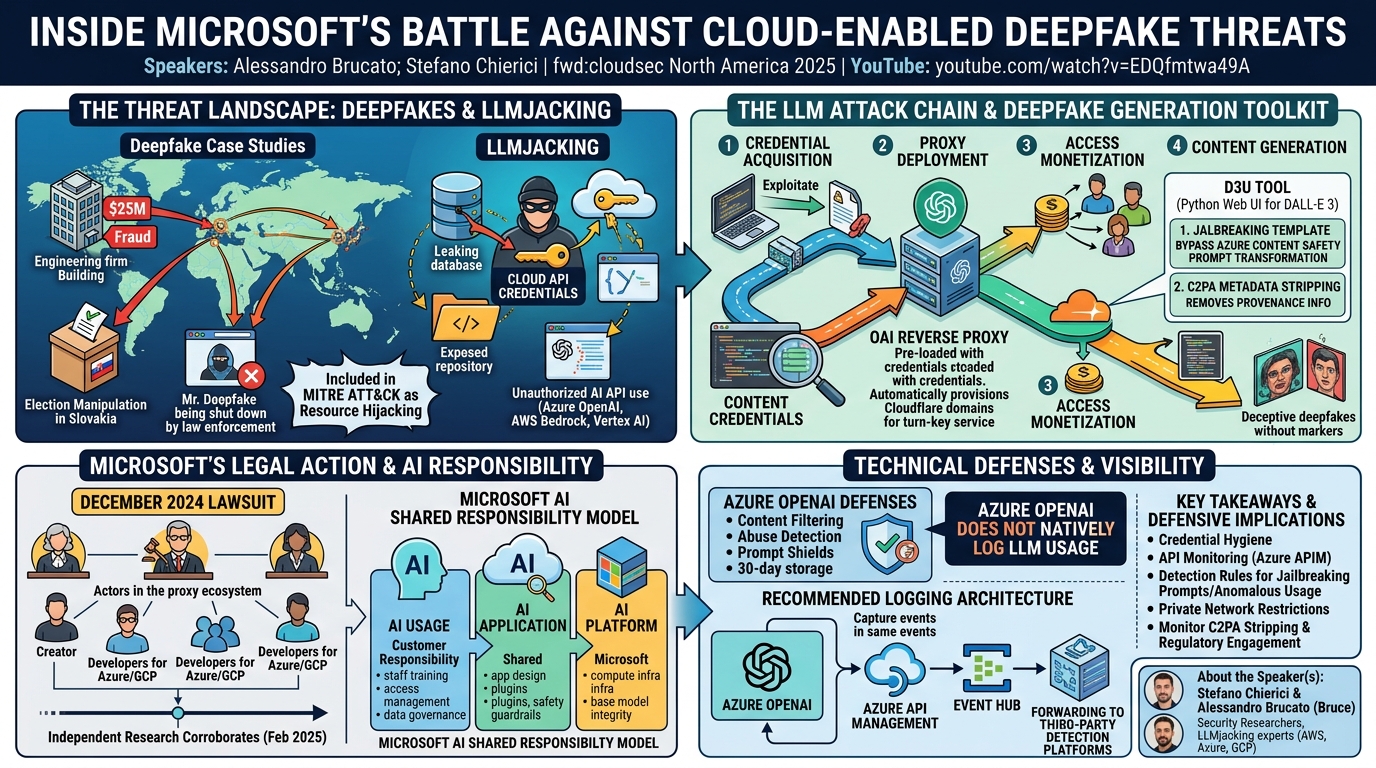 Visual summary for Inside Microsoft's Battle Against Cloud-Enabled Deepfake Threats by Alessandro Brucato, Stefano Chierici
