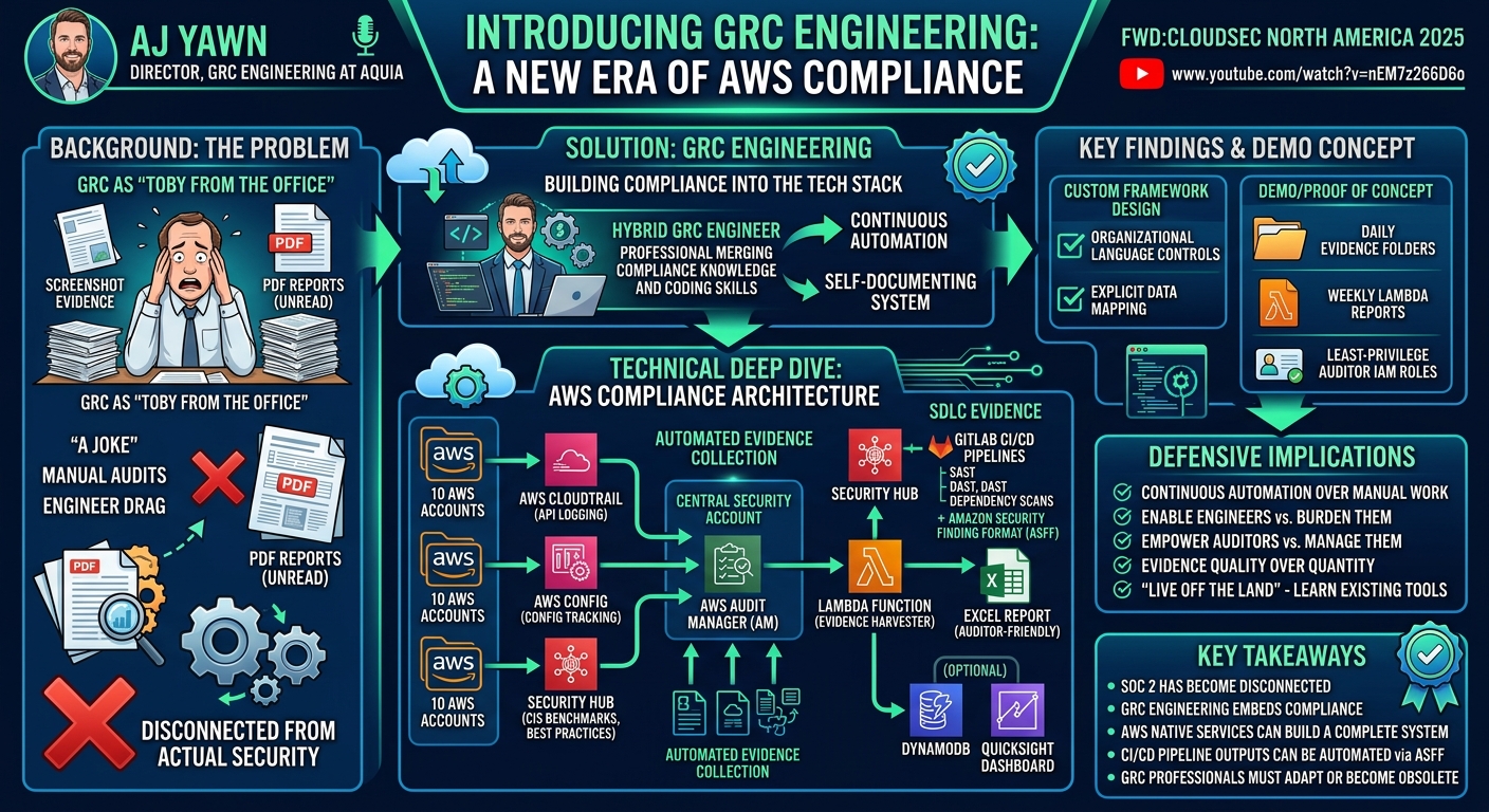 Visual summary for Introducing GRC Engineering: A New Era of AWS Compliance by AJ Yawn