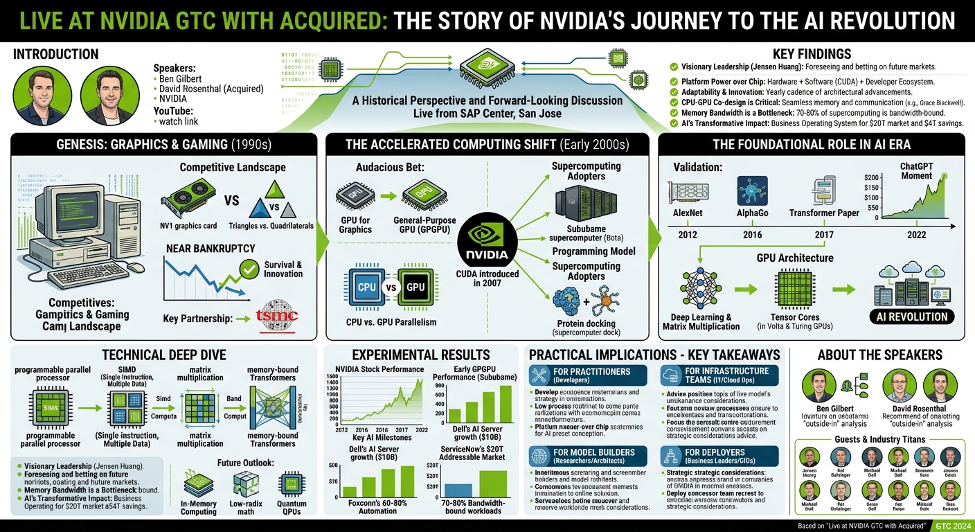 Visual summary for Live at NVIDIA GTC with Acquired by David Rosenthal, Ben Gilbert