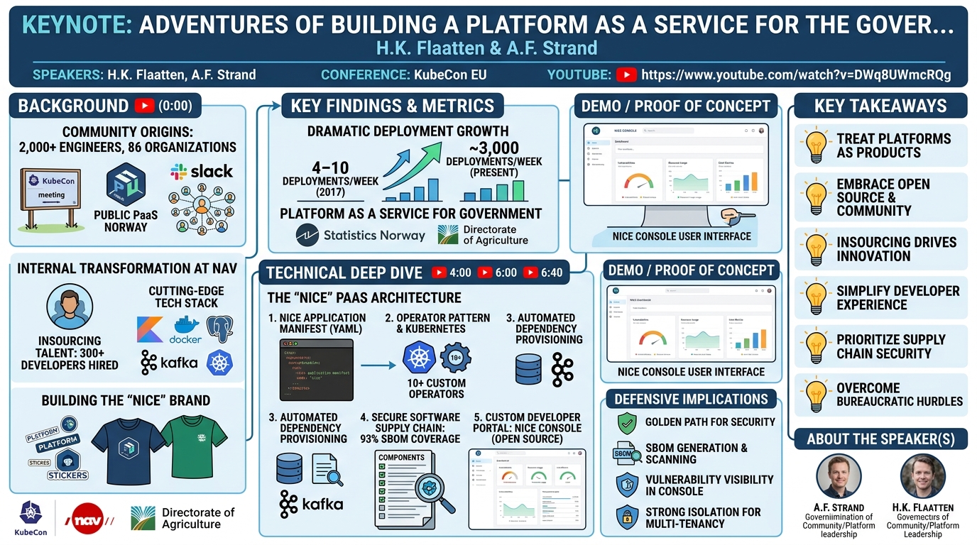 Visual summary for Keynote: Adventures of Building a Platform as a Service for the Gover... H.K. Flaatten & A.F. Strand by H.K. Flaatten, A.F. Strand