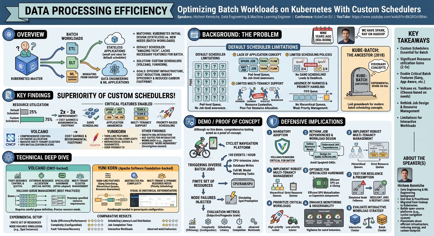 Visual summary for Data Processing Efficiency: Optimizing Batch Workloads on Kubernetes With Custom... Hichem Kenniche by Hichem Kenniche