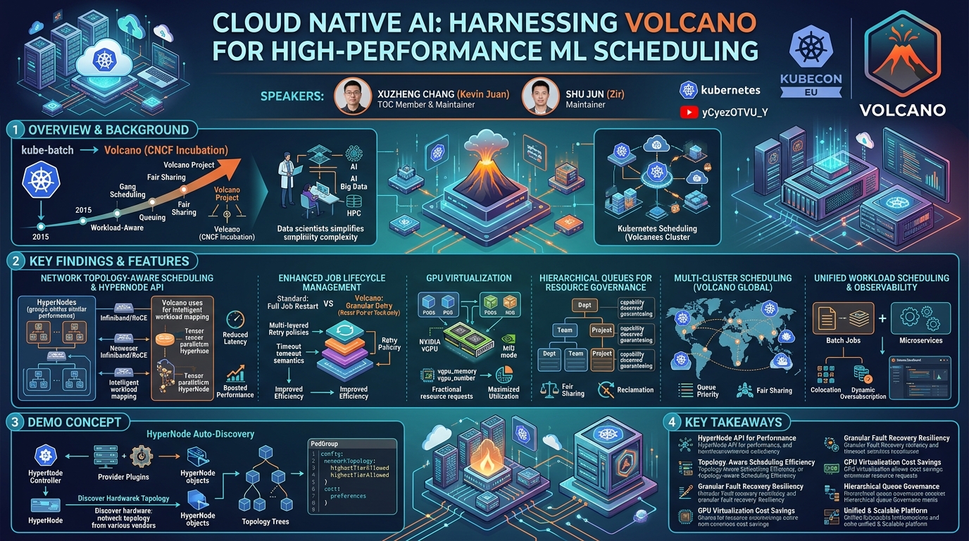 Visual summary for Cloud Native AI: Harness the Power of Advanced Scheduling for High-P... William Wang & Xuzheng Chang by William Wang, Xuzheng Chang