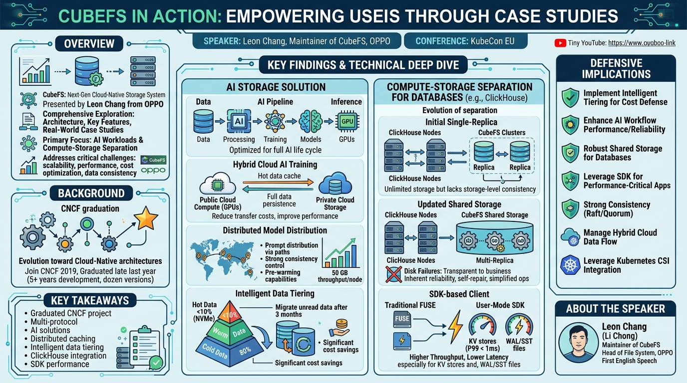 Visual summary for CubeFS in Action: Empowering Users Through Case Studies - Leon Chang, OPPO by Leon Chang, OPPO