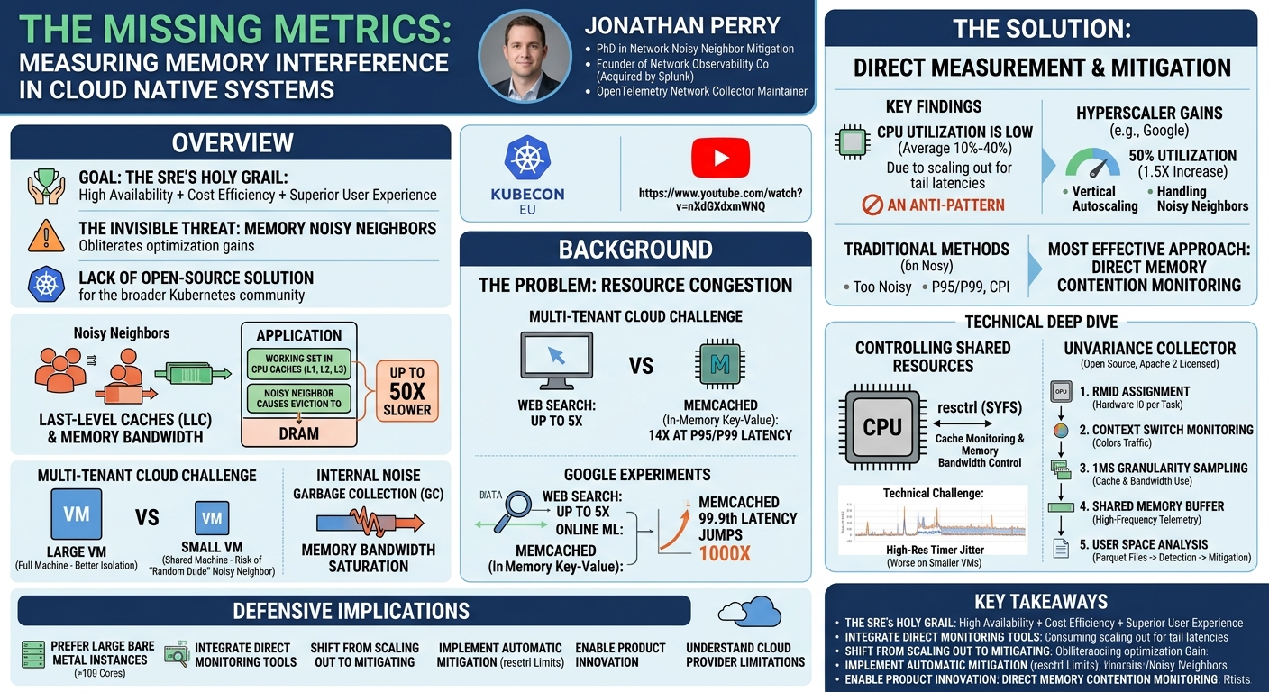 Visual summary for The Missing Metrics: Measuring Memory Interference in Cloud Native Systems - Jonathan Perry by Jonathan Perry