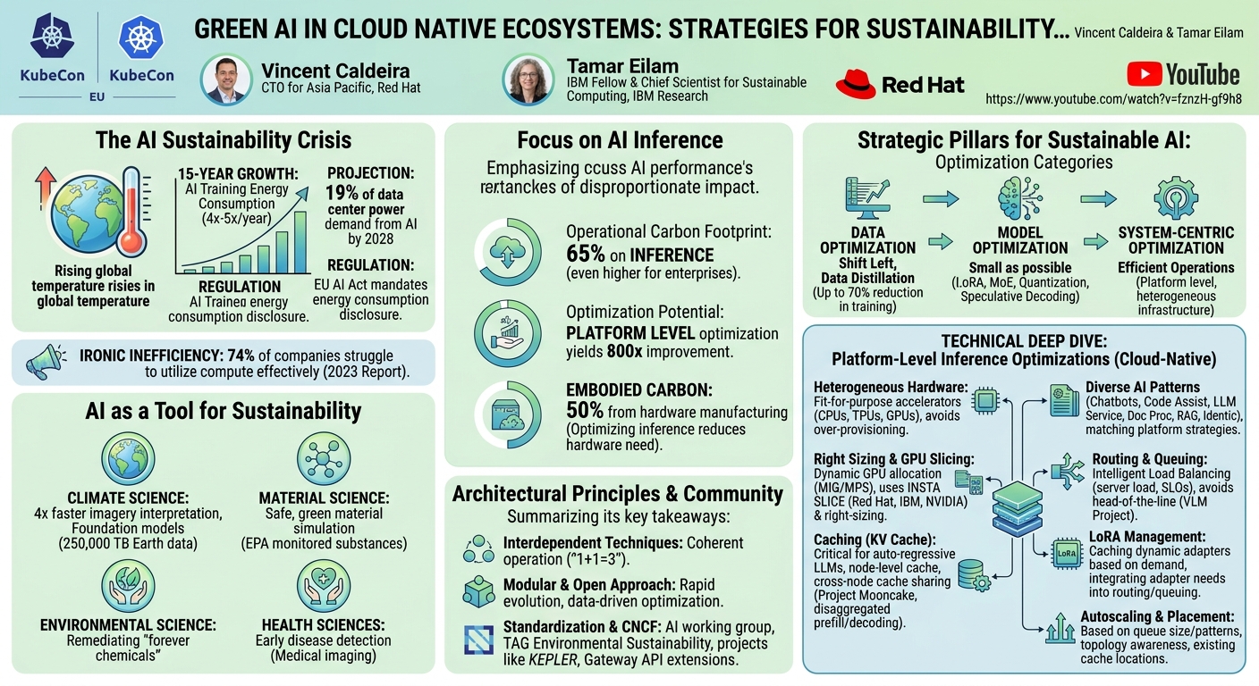 Visual summary for Green AI in Cloud Native Ecosystems: Strategies for Sustainability... Vincent Caldeira & Tamar Eilam by Vincent Caldeira, Tamar Eilam