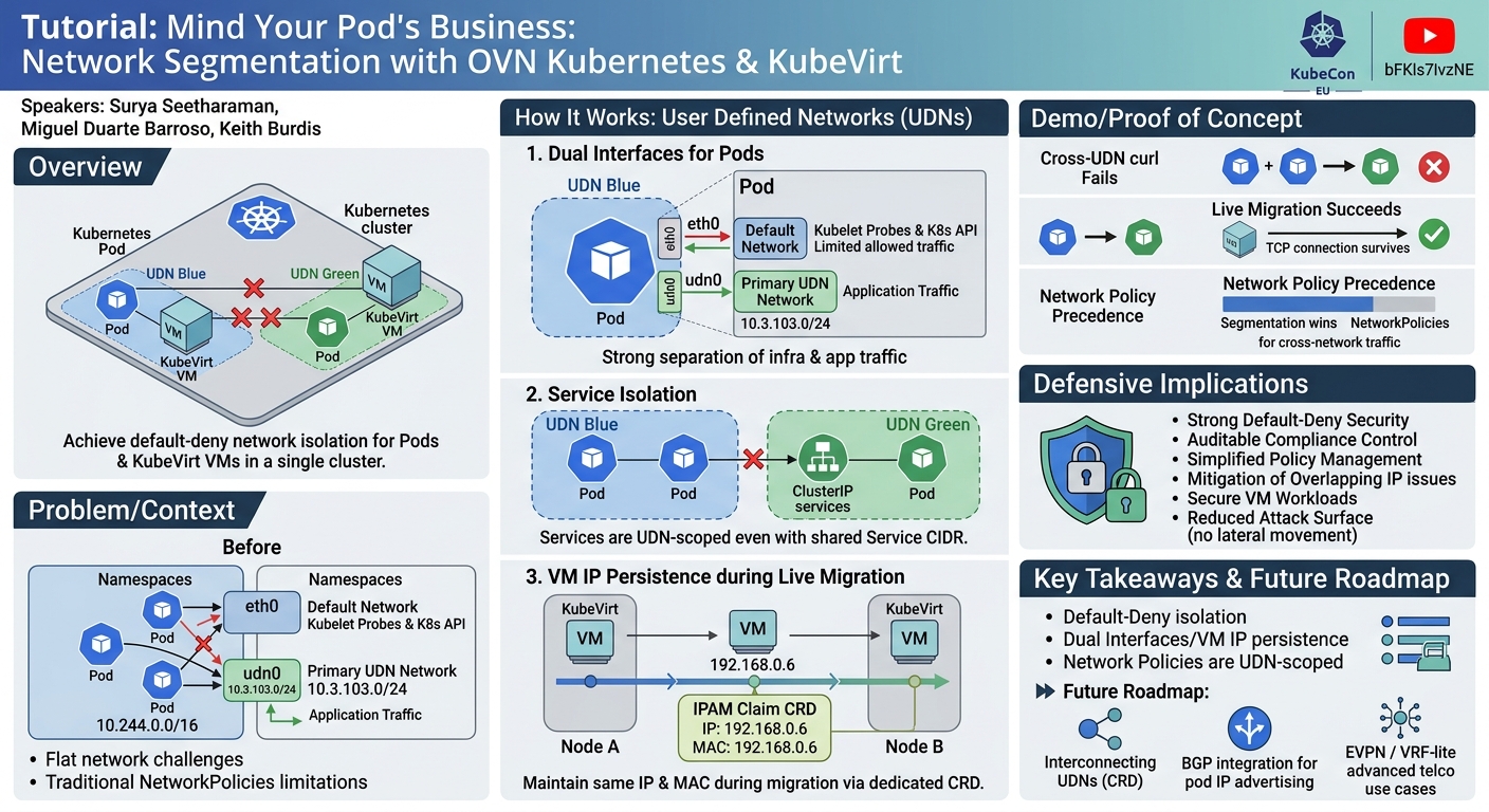 Visual summary for Tutorial: Mind Your Pod's Business: Netwo... Surya Seetharaman, Miguel Duarte Barroso & Keith Burdis by Surya Seetharaman, Miguel Duarte Barroso, Keith Burdis