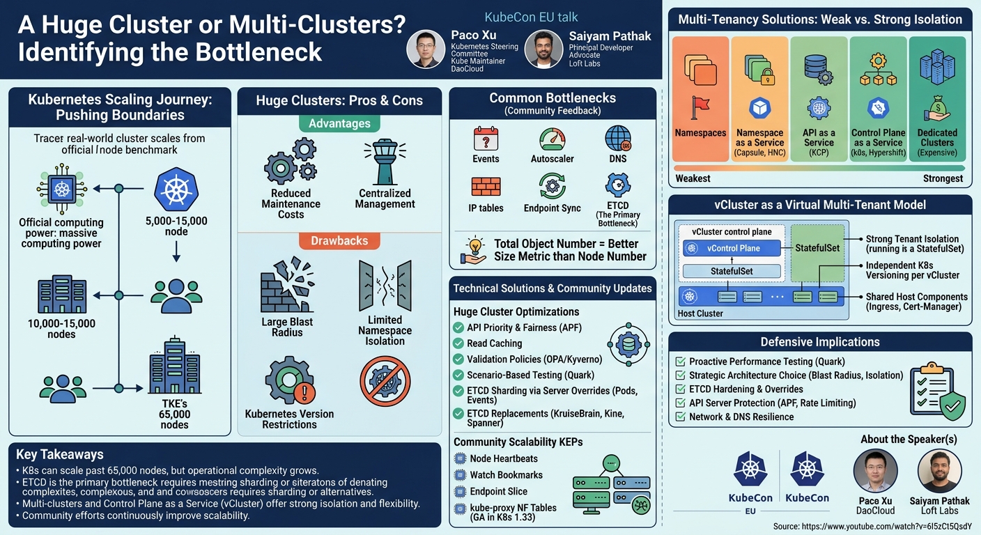 Visual summary for A Huge Cluster or Multi-Clusters? Identifying the Bottleneck - Paco Xu & Saiyam Pathak by Paco Xu, Saiyam Pathak
